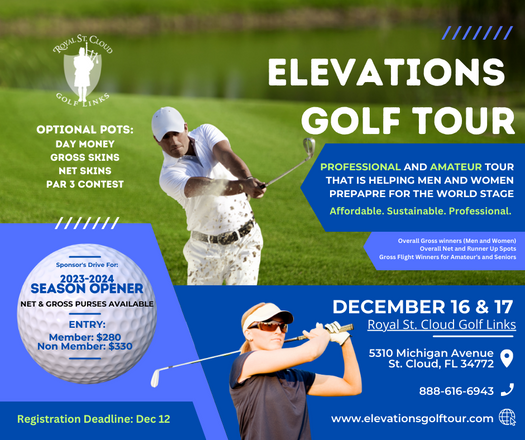 ATTENTION GOLFERS: Season Opener Tournament in December @ St. Cloud, FL.
