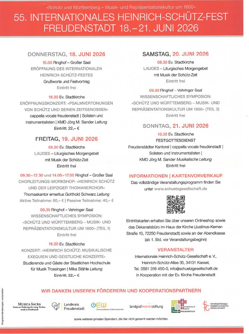 55. Internationales Heinrich-Schütz-Fest