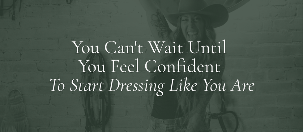 female founder getting dressed with intention and feeling confident in her reflection