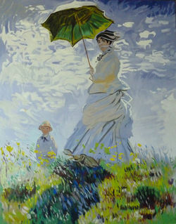 Femme à l'ombrelle (vers la gauche)