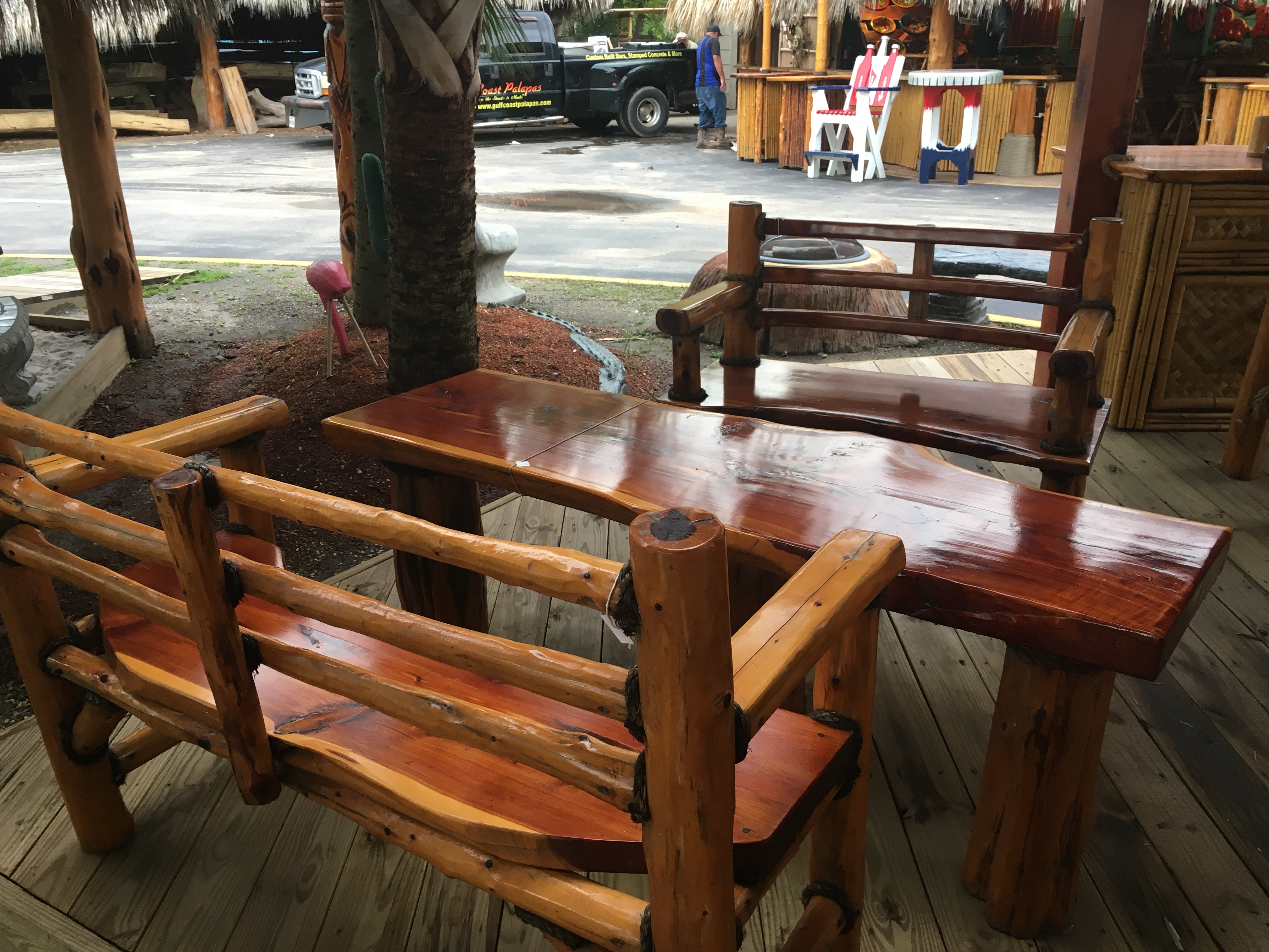 Cedar Benches with table