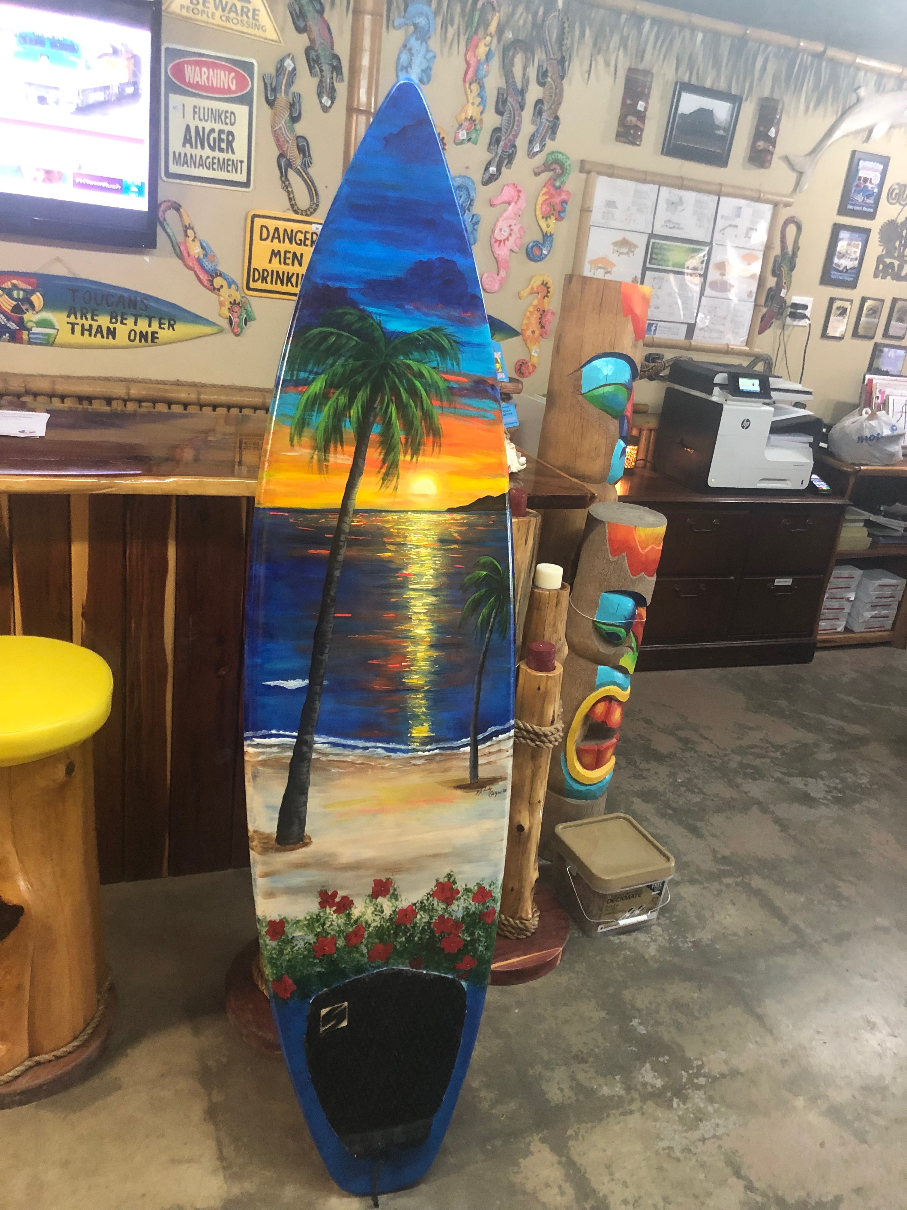 Custom surfboard painting