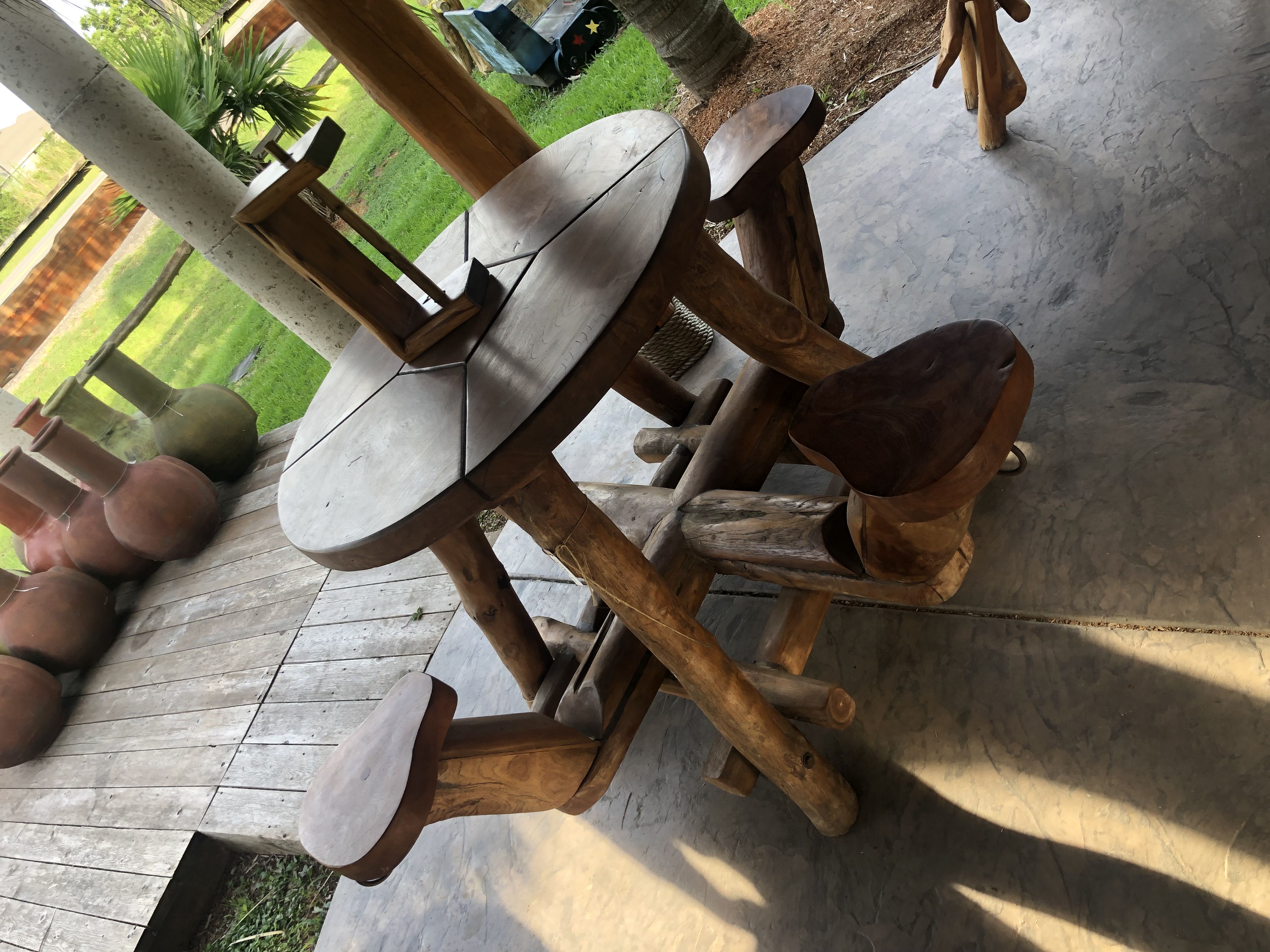 Teak fold out table