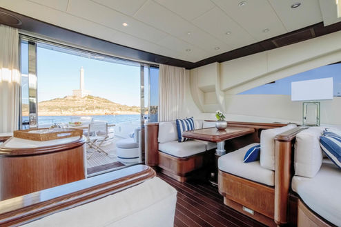 Chill out Motoryacht week charter private luxury Ibiza 