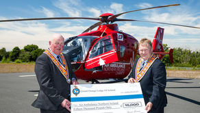 Cheque presented to Air Ambulance