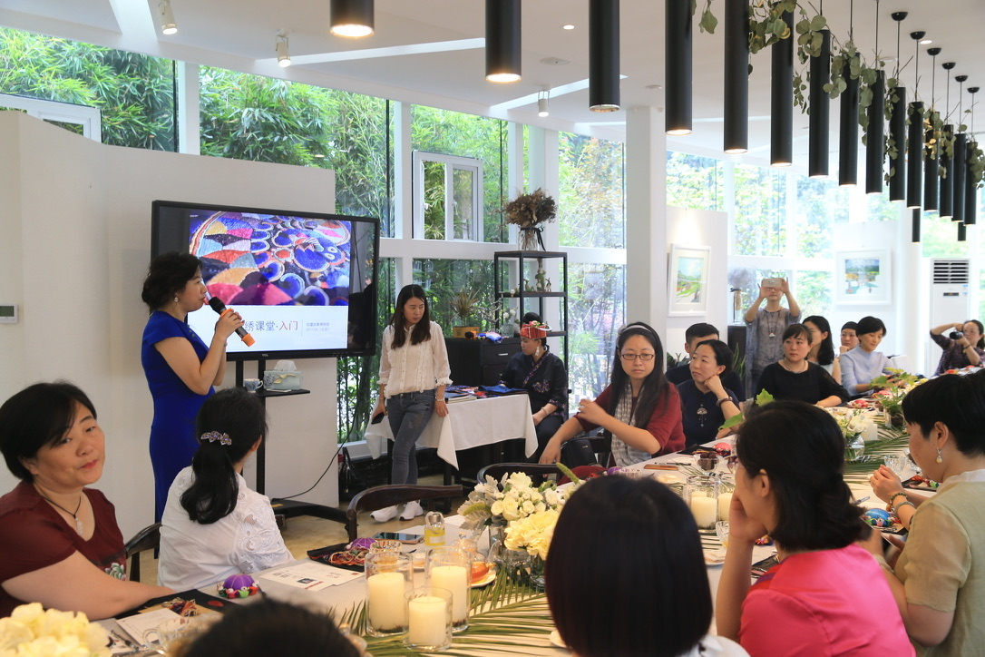 Miao embroidery workshop for the overseas Chinese business community in Beijing