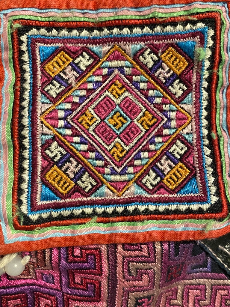 Interwoven symbols in traditional Miao embroidery · Detail