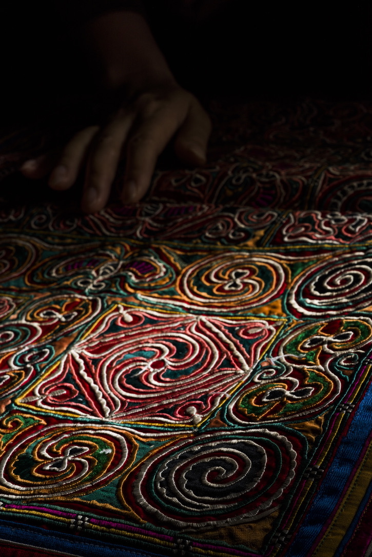 Interwoven symbols in traditional Miao embroidery · Detail