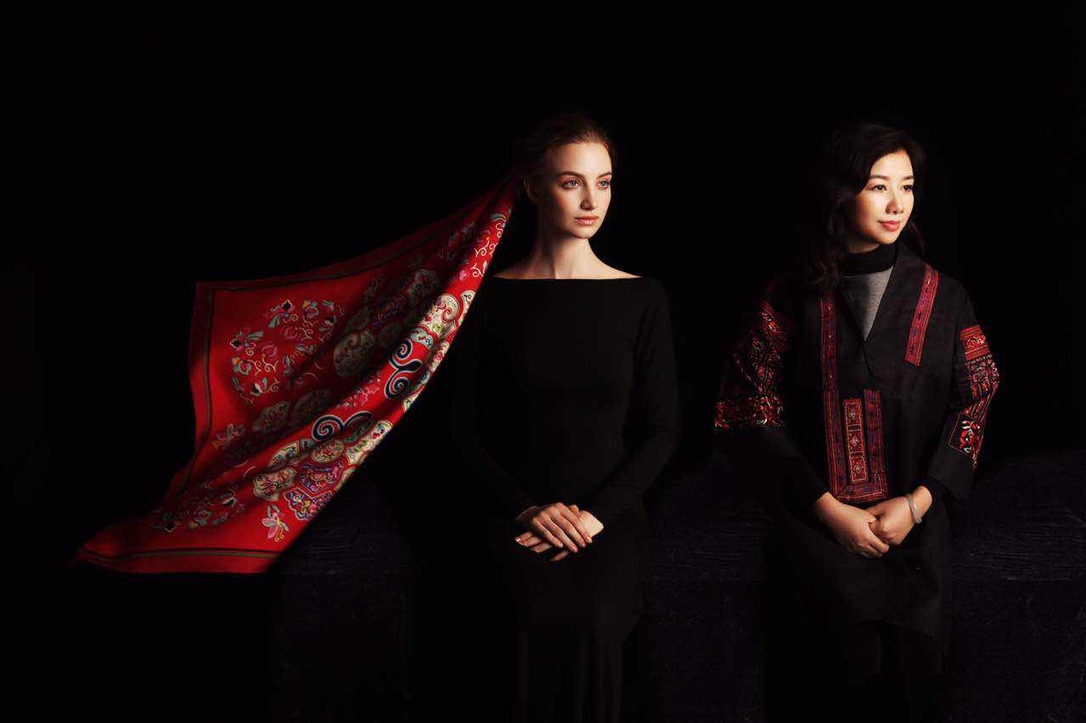 Miao’s Tales silk scarf · Red
