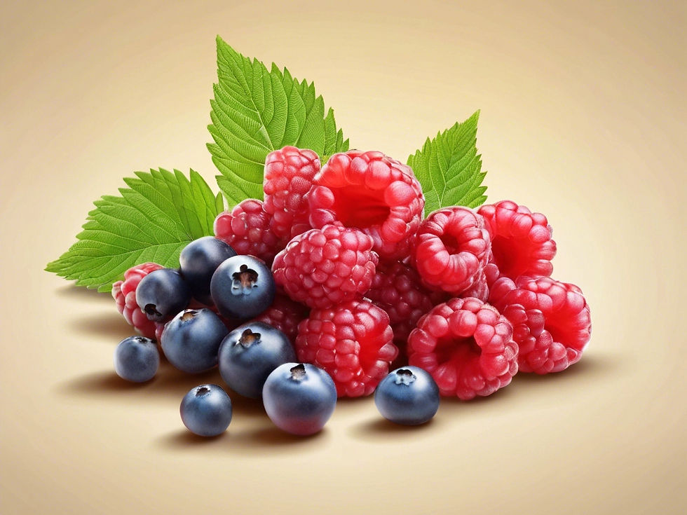 Strawberries and blueberries