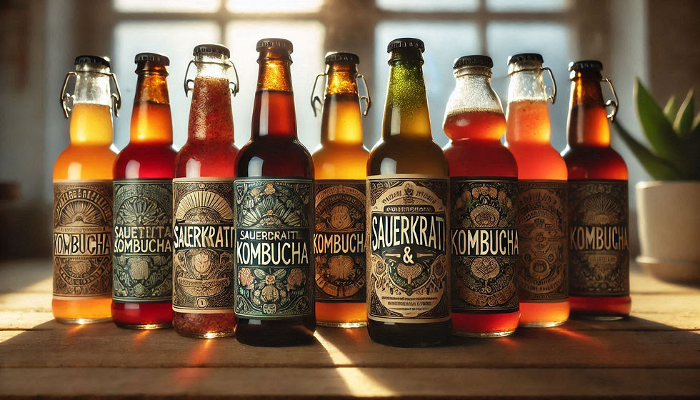 Kombucha and sauerkraut