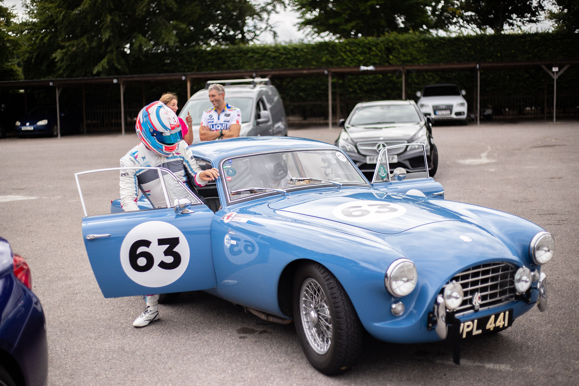 AC Bluebird driven by Max Bird on Goodwood Motor Circuit for Dementia Support Charity Track Day