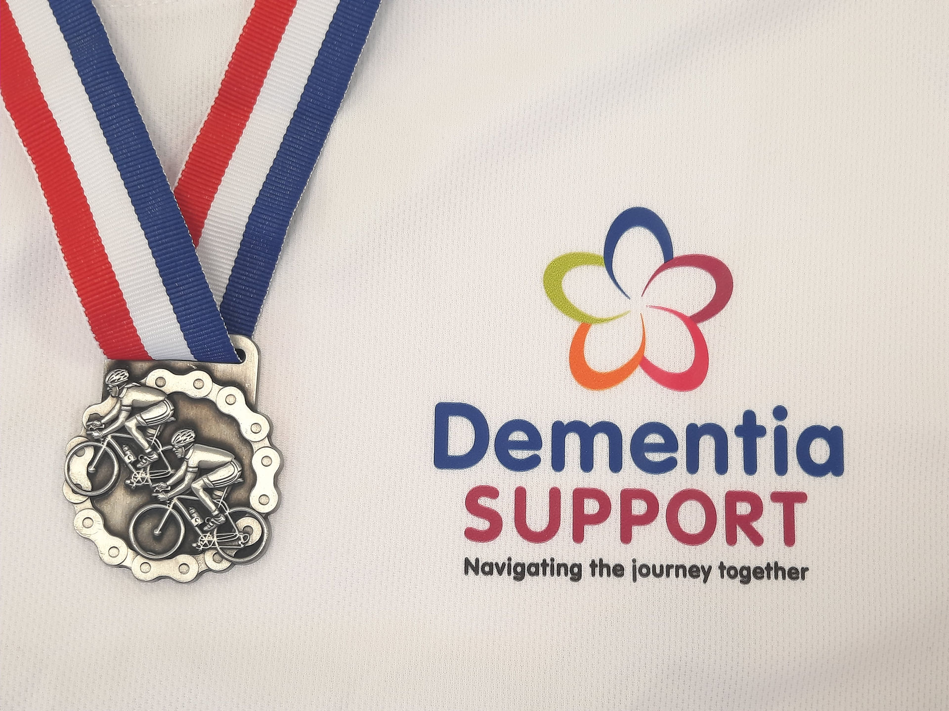 Dementia Support Fundraising T-shirt and Medal