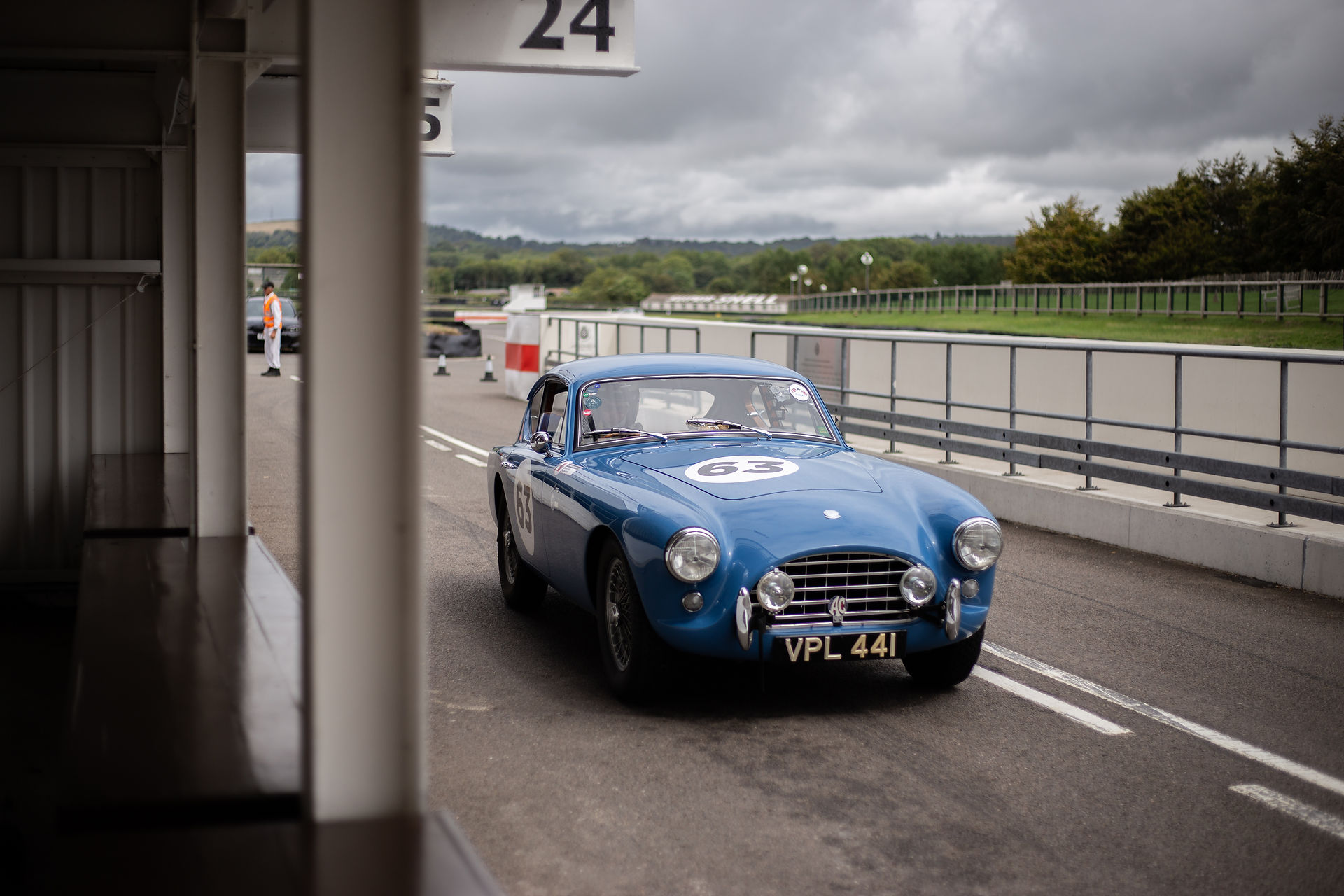 AC Bluebird on Goodwood Motor Circuit for Dementia Support Charity Track Day