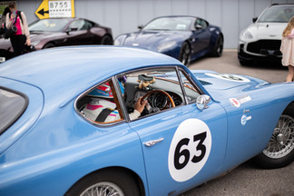 AC Bluebird driven by Chichester racing driver Max Bird on Goodwood Motor Circuit for Dementia Support Charity Track Day
