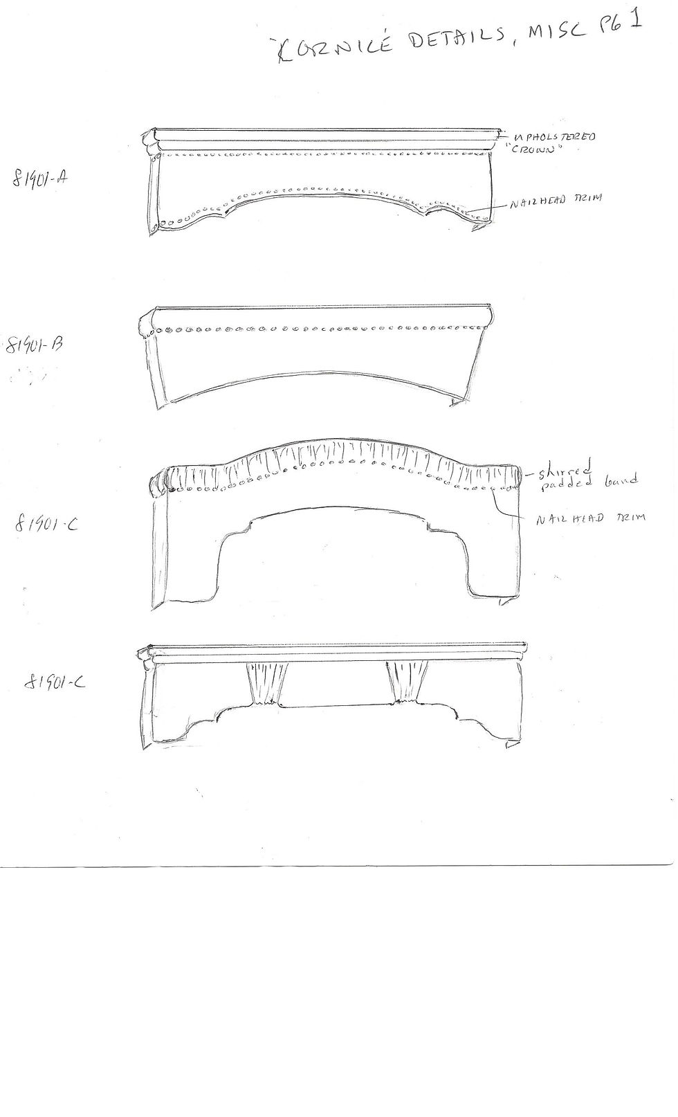 Upholstered Cornice Inspiration Sketches