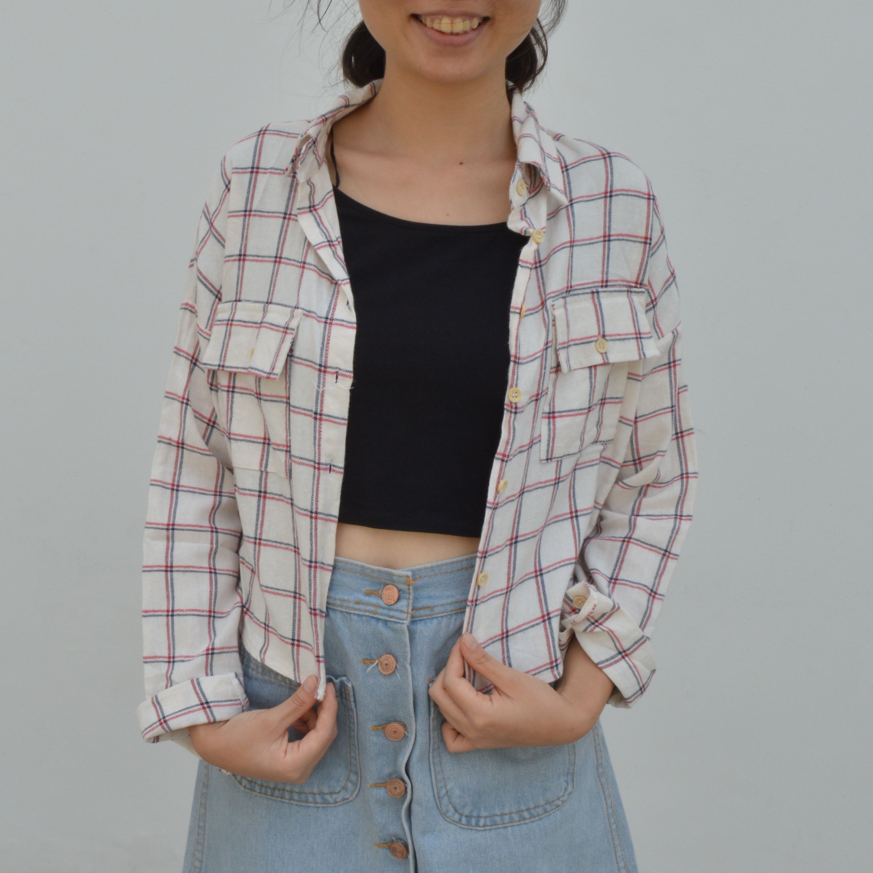 Checkered Cropped Top