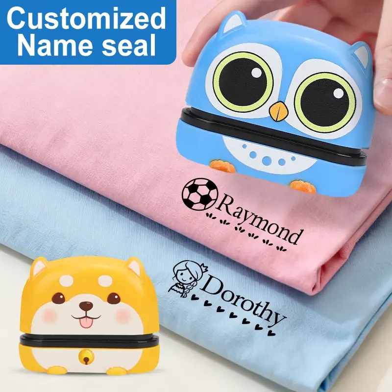 Custom Cute Name Stamp - Reusable for Baby Onesies & Lunch Bags, Fast-Drying