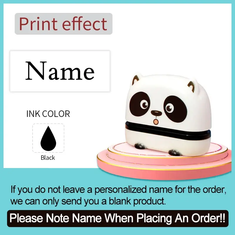 Miniatura: Custom Cute Name Stamp - Reusable for Baby Onesies & Lunch Bags, Fast-Drying