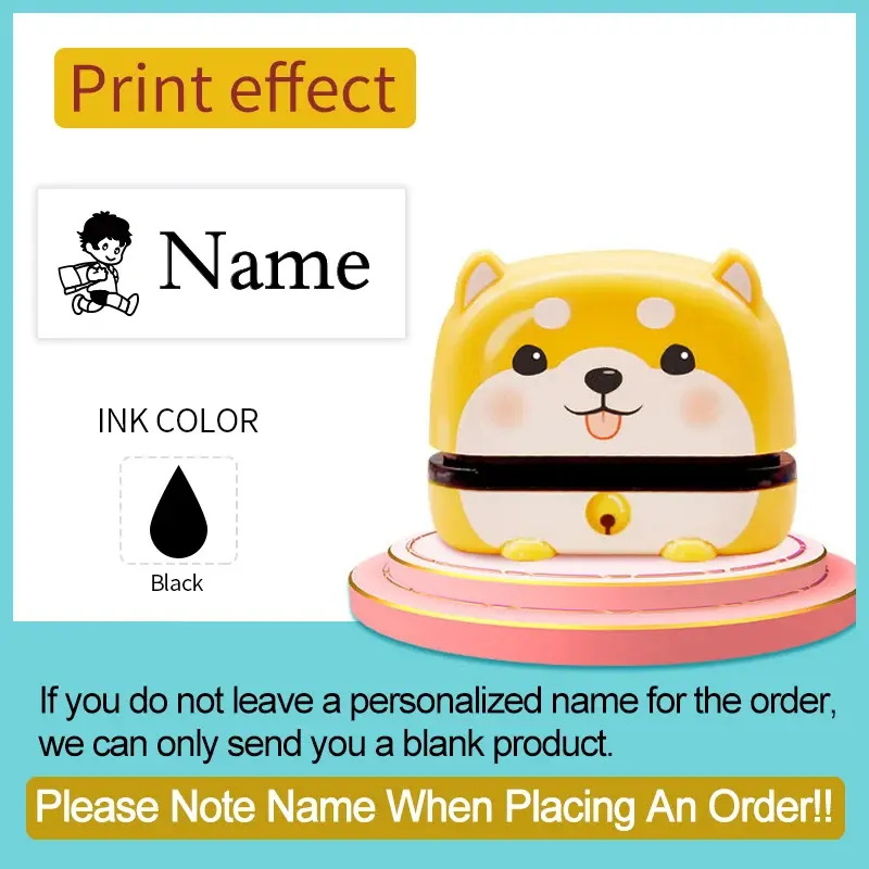 Miniatura: Custom Cute Name Stamp - Reusable for Baby Onesies & Lunch Bags, Fast-Drying