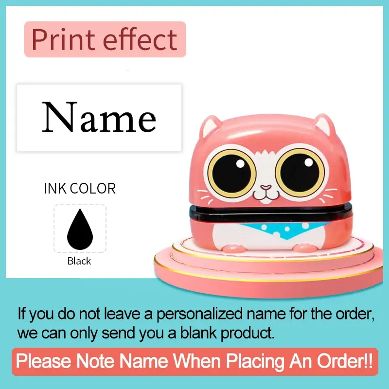 Miniatura: Custom Cute Name Stamp - Reusable for Baby Onesies & Lunch Bags, Fast-Drying