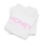 Christian clothing two white T-shirts stacked, with the top one featuring the text 'HONEY Let God handle it' in pink letters