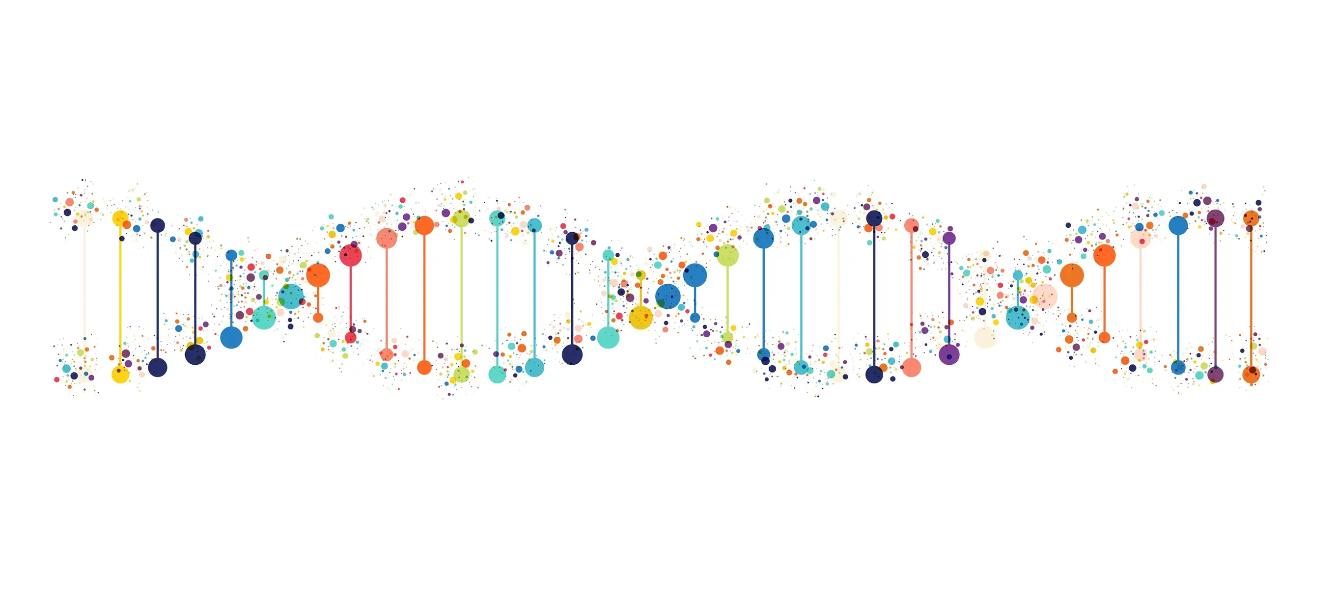 Mix of colors in a horizontal pattern as an intertwining DNA strand to show close up look of DNA after being analyzed in lab as part of DNA kit from unique gift ideas for housewarming new house must haves and throughtful presents