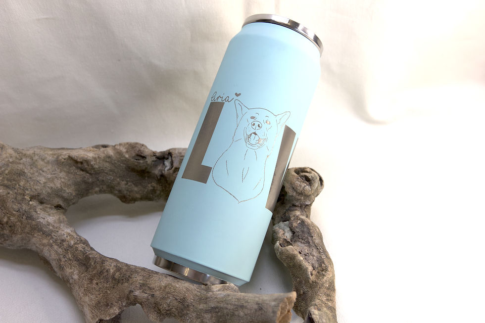 Miniaturbild: Hellblaue Isolierflasche mit Faultier-Motiv