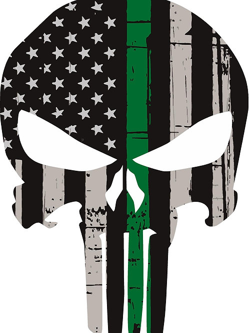 Punisher Skull Thin Green Line - Thin Green Line of ...