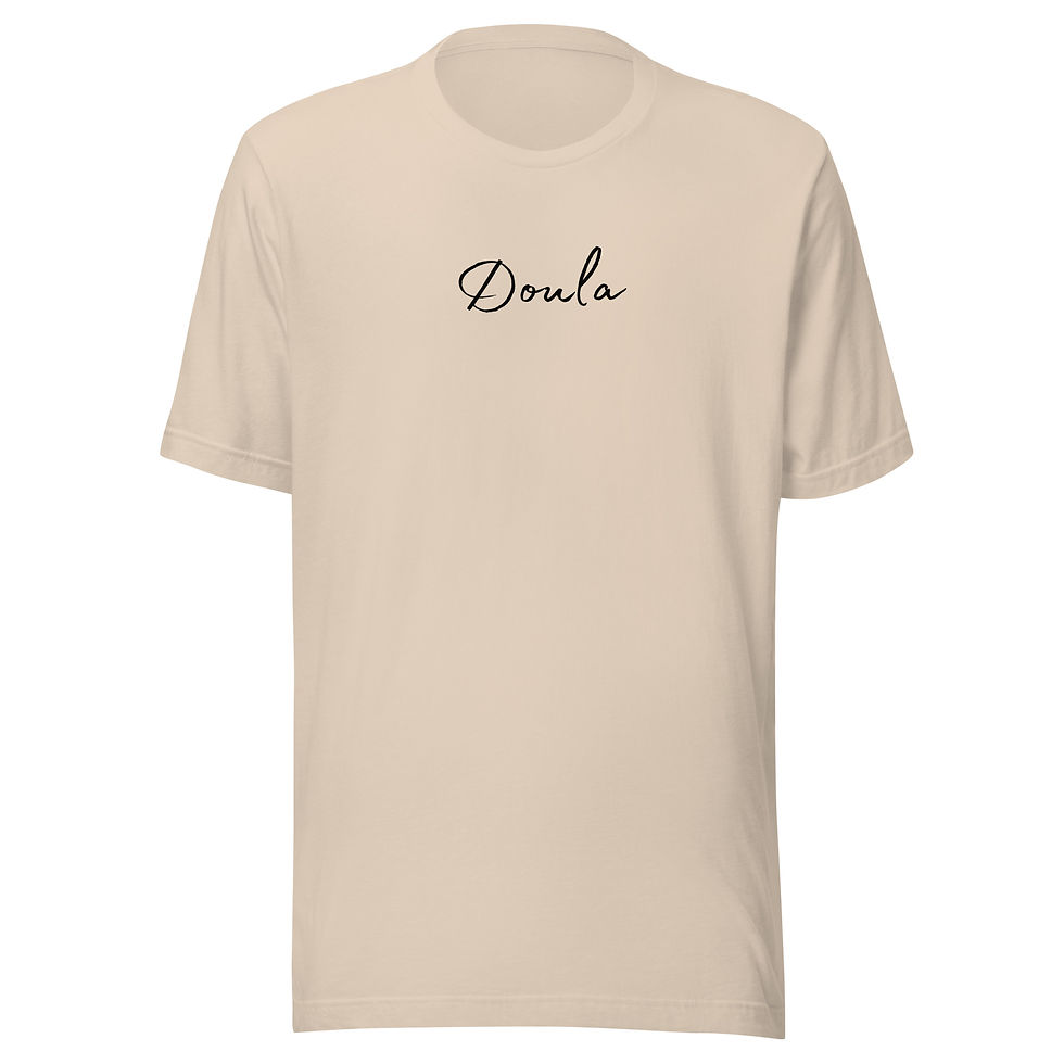 Thumbnail: Unisex “Doula - Be Gentle with yourself” T-shirt (Light Colors)