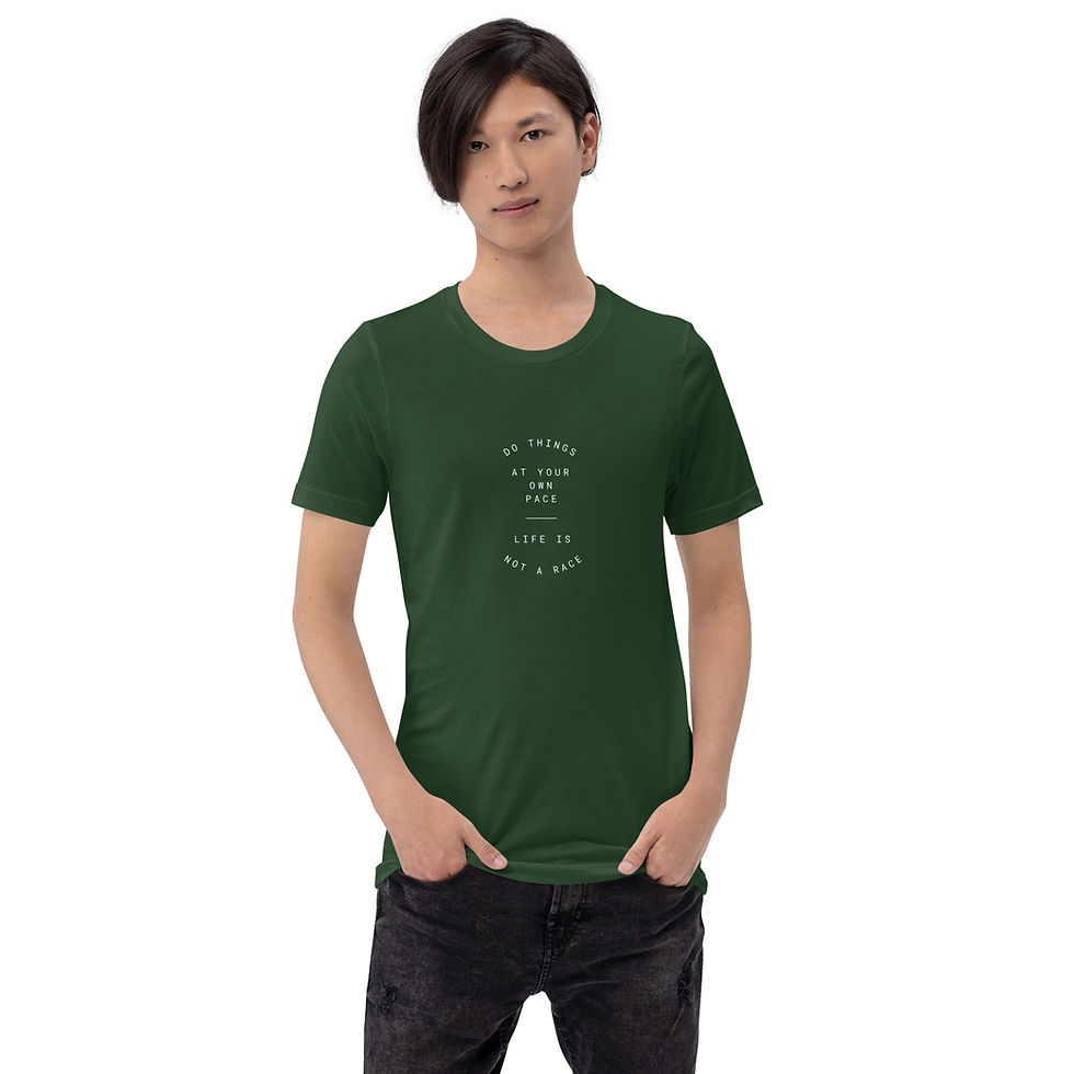 Thumbnail: Unisex “Life Is Not A Race” T-shirt (Dark Colors)
