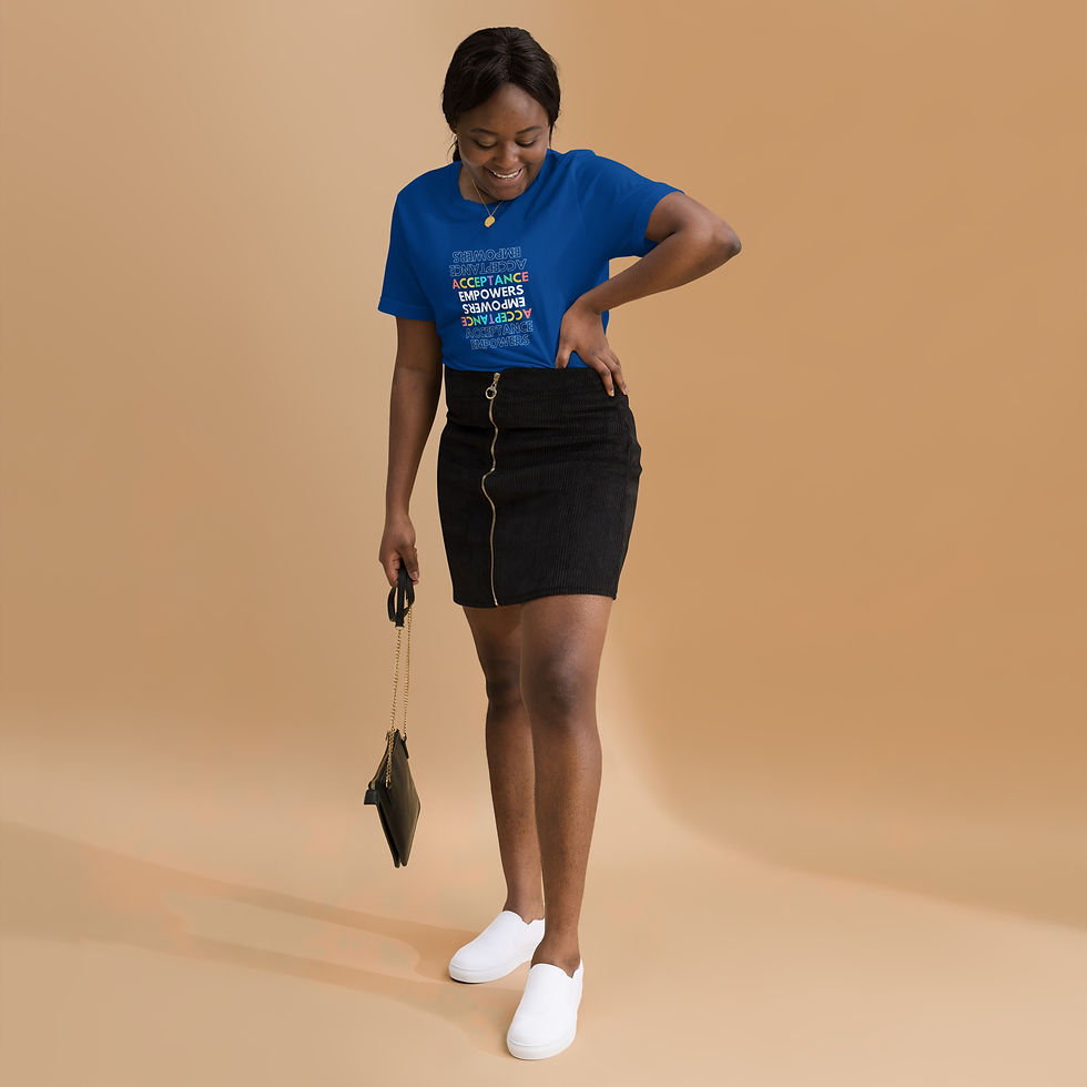 Thumbnail: Unisex “Acceptance Empowers” T-shirt (Dark Colors)
