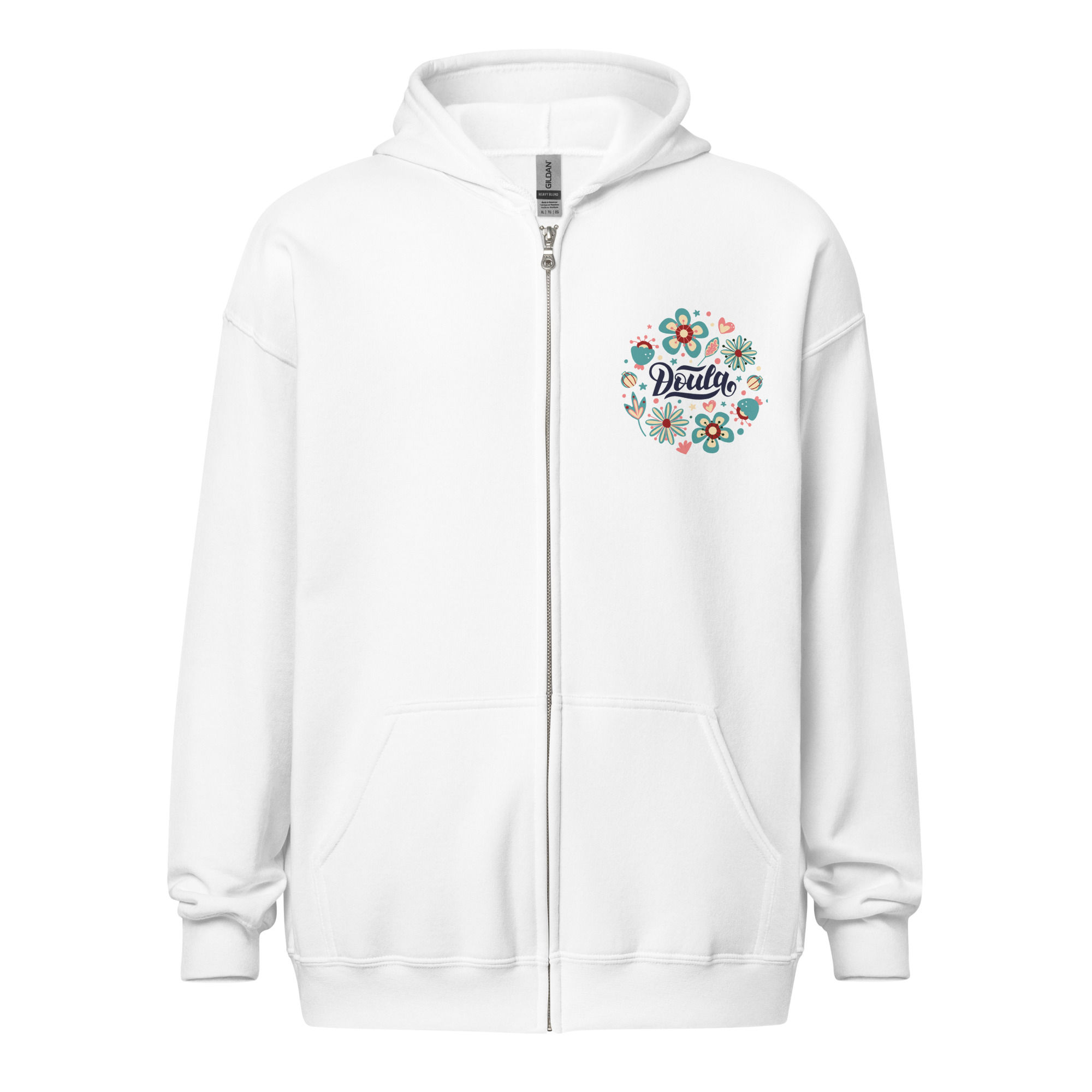 Unisex "Doula Definition" Heavy Blend Zip Hoodie (Light Colors)