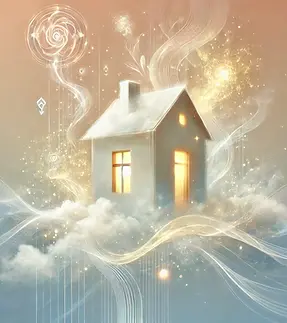 DALL·E 2025-03-10 10.37.02 - An abstract digital artwork representing an energetic house c