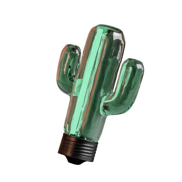 cactus light bulb quote button