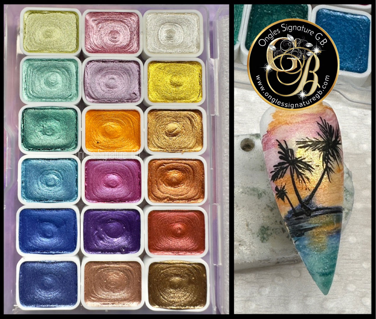 Palette Aquarelle nacrée 18 pastilles