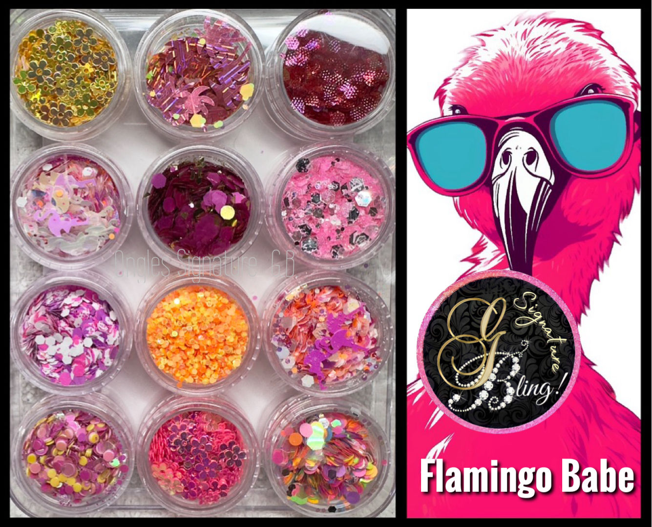 Coffret de paillettes thématique « Flamingo Babe »