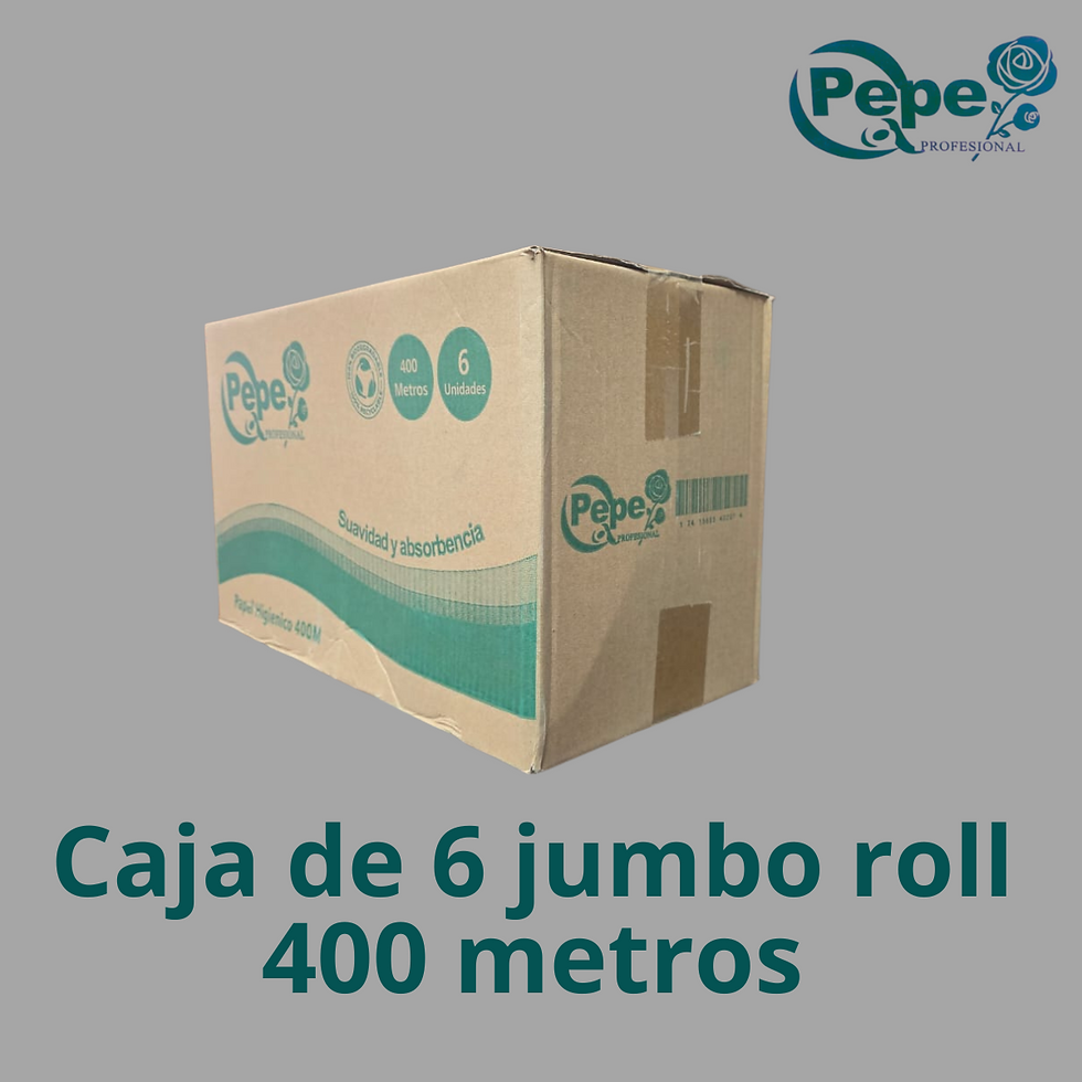 PAPEL HIGIÉNICO JUMBO ROLL PEPE 400 METROS CAJA 6 ROLLOS