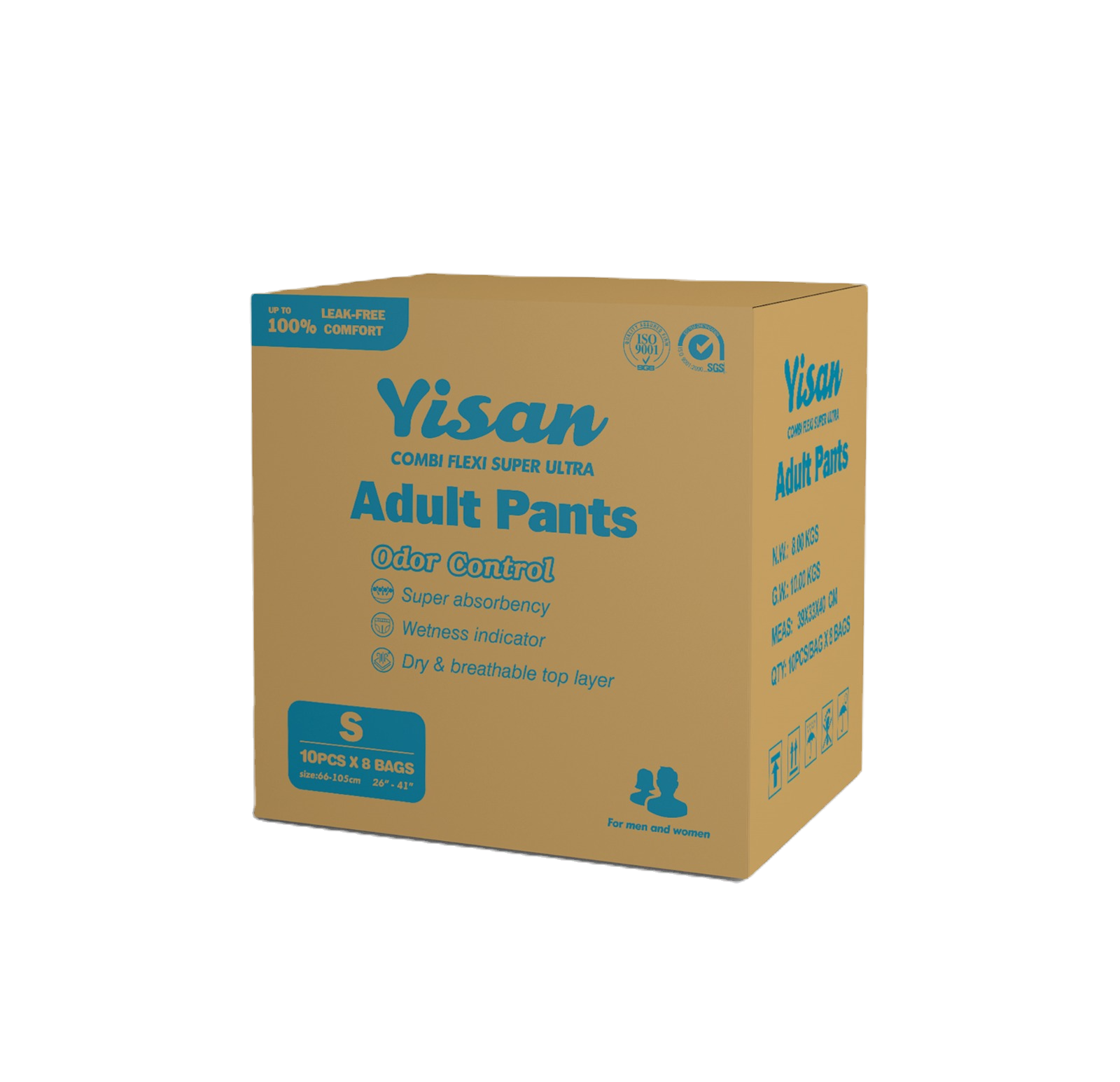 CAJA CALZON PARA ADULTO YISAN COMBI FLEXI SUPER ULTRA TALLA S 80 UN.
