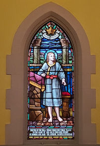 Photo of Stained Glass window - The Boy Jesus - Faithful Unto Death