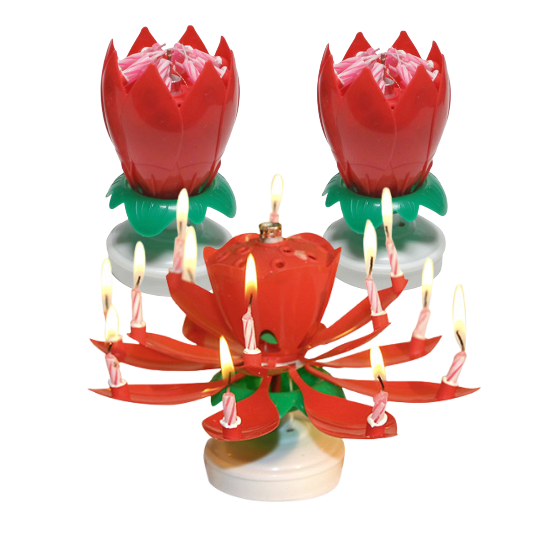 Red Happy Birthday Candle (3-Pack)