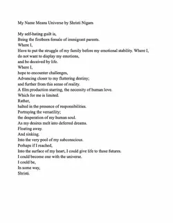 My Name Means Universe by Shristi Nigam