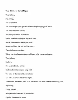They Tell Me by Shristi Nigam (thumbnail)