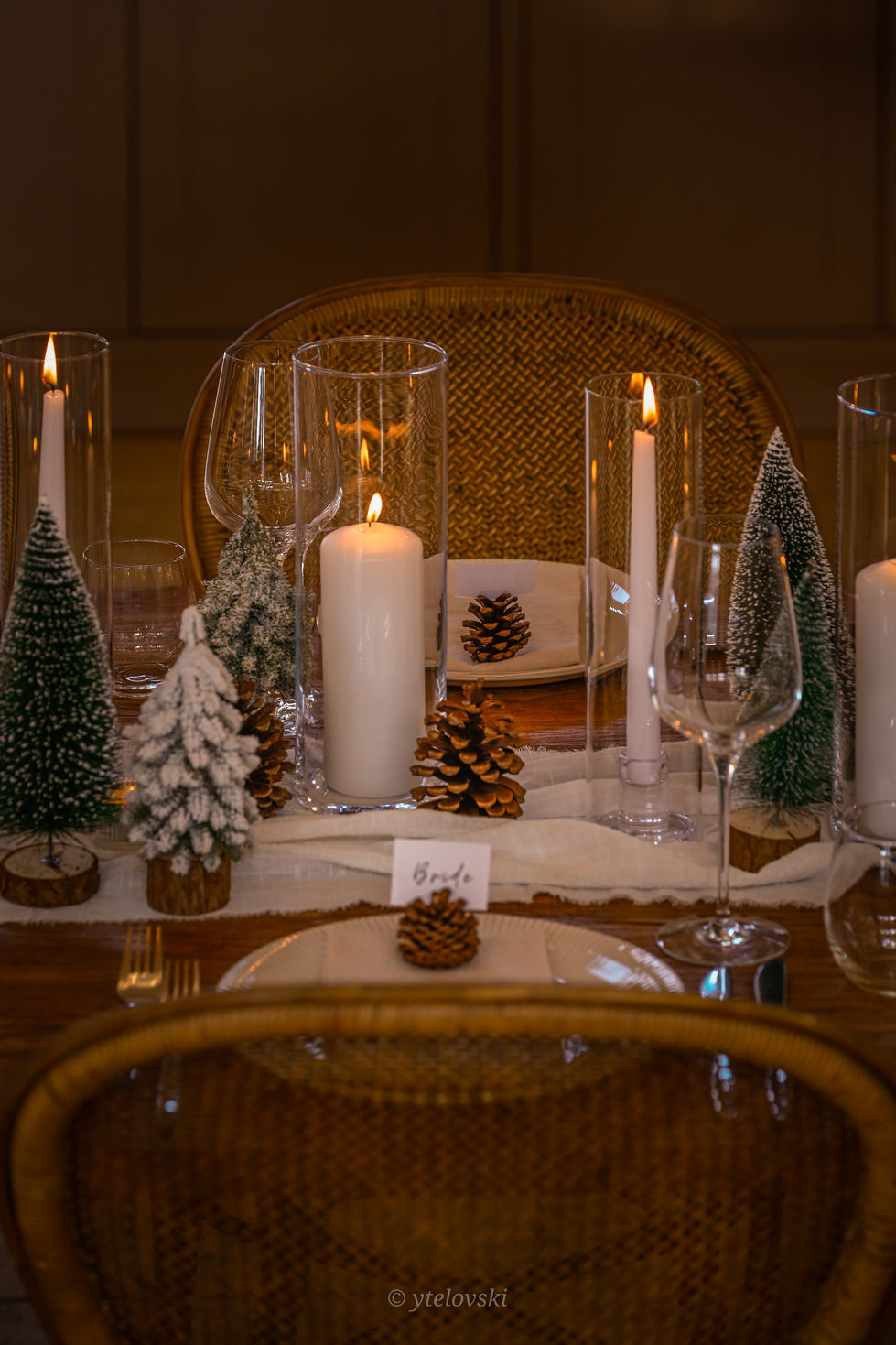 Tischdeko für die Winterhochzeit von L&K