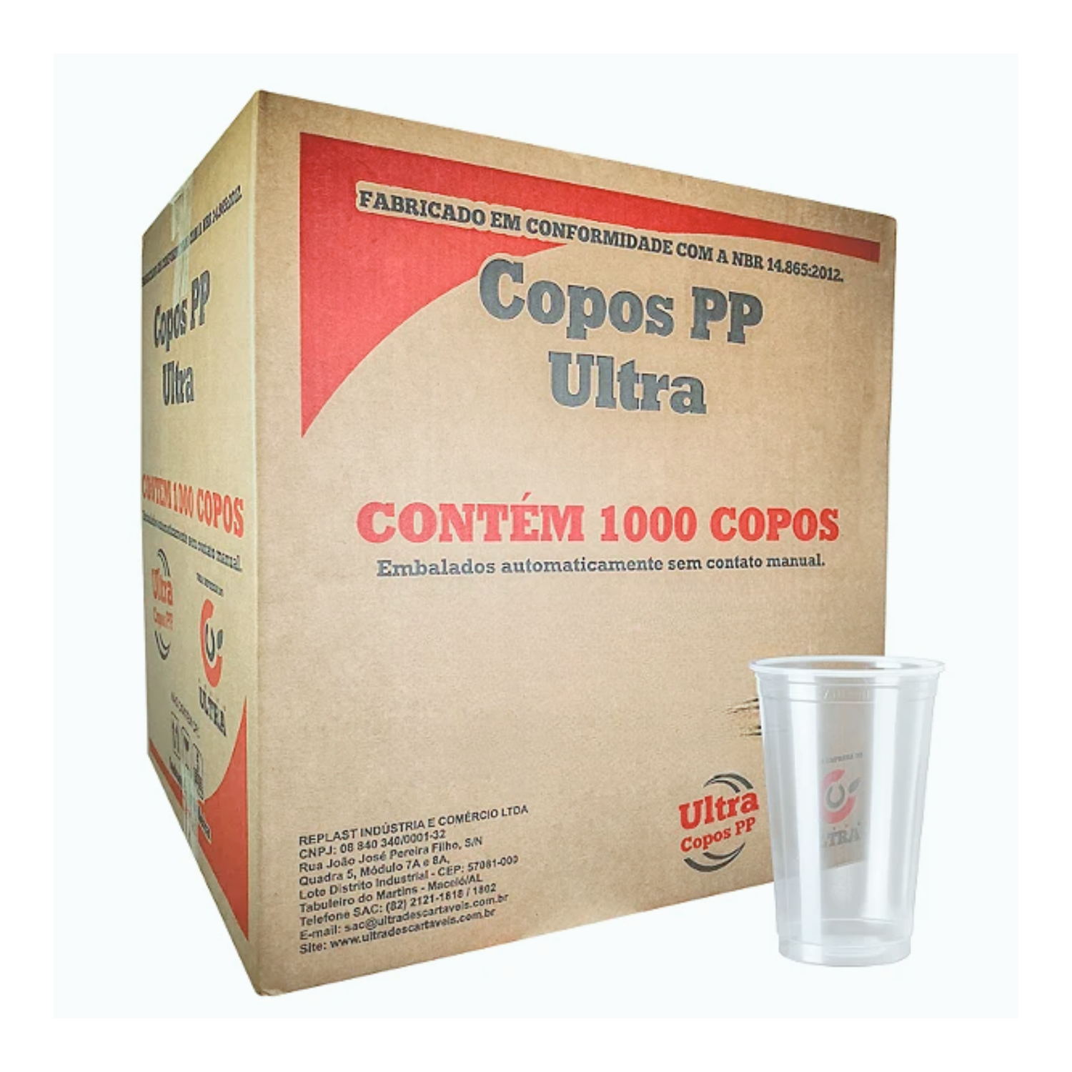 Copo 400ml PP Liso Ultra c/ 20 pct de 50un - Caixa