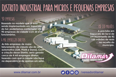 Dila propõe a criação de um Distrito Industrial para micro e pequenas empresas