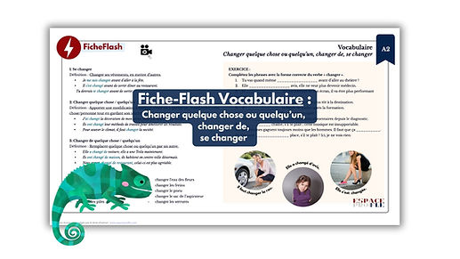 FicheFlash Vocabulaire - changer, changer de, se changer (A2)