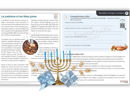 Traditions juives en lumière : une fiche B2 sur Hanoukka
