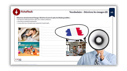 FicheFlash - Vocabulaire - Décrivez les images 2 (A2)