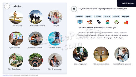 Les loisirs - A1